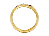 British Victorian Ruby Diamond 18 Karat Gold Gypsy Band RingRing - Wilson's Estate Jewelry