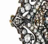 Russian 9.30 CTW Diamond Silver-Topped 14 Karat Gold Statement BroochBrooch - Wilson's Estate Jewelry