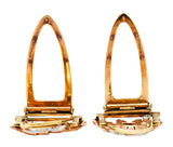 Tiffany & Co. Retro Diamond 18 Karat Two-Tone Gold Platinum Flower Clip BroochesBrooches & Lapel Pins - Wilson's Estate Jewelry