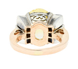 Art Deco 9.00 CTW Yellow Sapphire Diamond 14 Karat Gold Gemstone RingRings - Wilson's Estate Jewelry