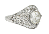 1920's Early Art Deco 2.12 CTW Diamond Platinum Laurel Band Ring GIARing - Wilson's Estate Jewelry