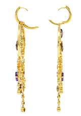 Di Modolo Italian 1.70 CTW Diamond 18 Karat Gold Tempia Floral Drop EarringsEarrings - Wilson's Estate Jewelry