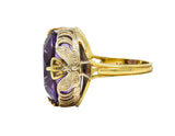 Art Nouveau Amethyst 14 Karat Two-Tone Gold Butterfly Statement RingRing - Wilson's Estate Jewelry