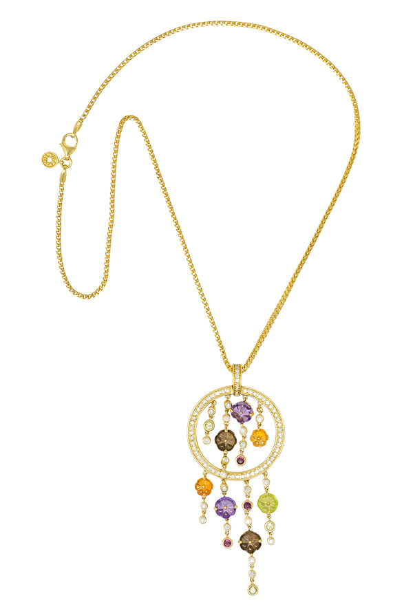 Di Modolo Italian 0.85 CTW Diamond 18 Karat Gold Tempia Floral Enhancer Pendant NecklaceNecklaces - Wilson's Estate Jewelry