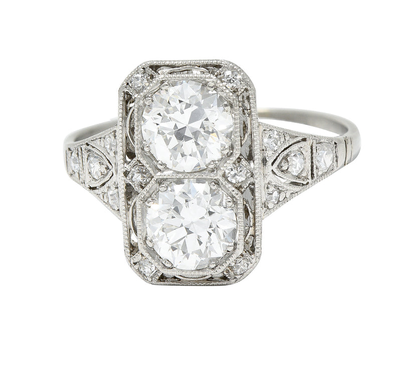 1930's Art Deco 1.25 CTW Diamond Platinum Dinner RingRings - Wilson's Estate Jewelry