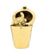 Retro 14 Karat Gold Devil Martini Shaker Charmcharm - Wilson's Estate Jewelry