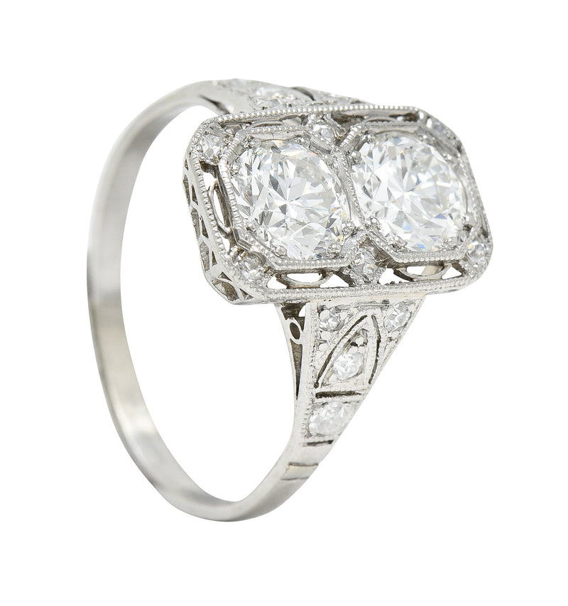 1930's Art Deco 1.25 CTW Diamond Platinum Dinner RingRings - Wilson's Estate Jewelry