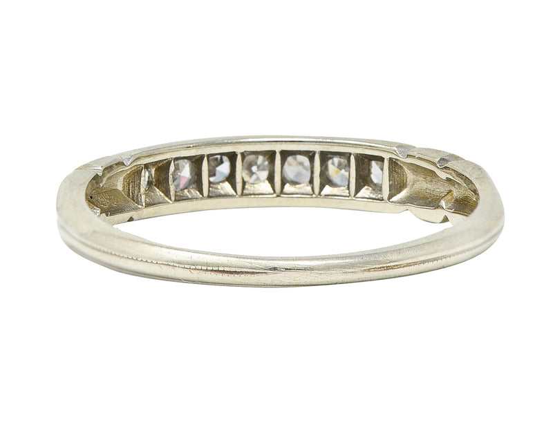 Abel Bros Art Deco 0.25 CTW Single Cut Diamond Platinum-Topped 18 Karat White Gold Band Ring Wilson's Estate Jewelry