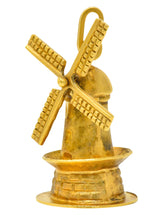 Retro 18 Karat Gold Articulated Dutch Windmill Charmcharm - Wilson's Estate Jewelry