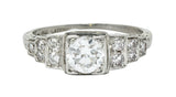 Art Deco 0.60 CTW Diamond Platinum Heart Engagement Ring Circa 1930Ring - Wilson's Estate Jewelry