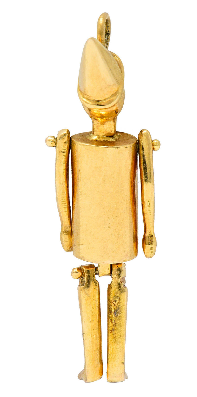 Retro Pink Sapphire 18 Karat Gold Articulated Pinocchio Charmcharm - Wilson's Estate Jewelry
