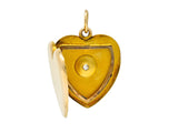 Victorian Old Mine Diamond 14 Karat Gold Heart Locket PendantNecklace - Wilson's Estate Jewelry