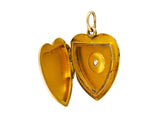 Victorian Old Mine Diamond 14 Karat Gold Heart Locket PendantNecklace - Wilson's Estate Jewelry