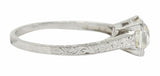 Art Deco 1.08 CTW Old Mine Diamond Platinum Engagement Ring GIARing - Wilson's Estate Jewelry