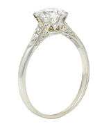 Edwardian 1.10 CTW Diamond Platinum Solitaire Engagement RingRing - Wilson's Estate Jewelry
