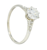 Edwardian 1.10 CTW Diamond Platinum Solitaire Engagement RingRing - Wilson's Estate Jewelry