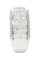 Contemporary 2.50 CTW Diamond 18 Karat White Gold Unisex Band RingRing - Wilson's Estate Jewelry