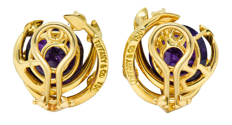 Tiffany & Co. Vintage Amethyst Diamond 18 Karat Gold Ear-Clip EarringsEarrings - Wilson's Estate Jewelry