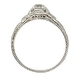 1920's Art Deco 0.38 CTW Old European Diamond Foliate Engagement RingRing - Wilson's Estate Jewelry