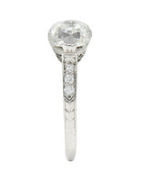 Late Edwardian 0.85 CTW Old Mine Diamond Platinum Engagement RingRing - Wilson's Estate Jewelry