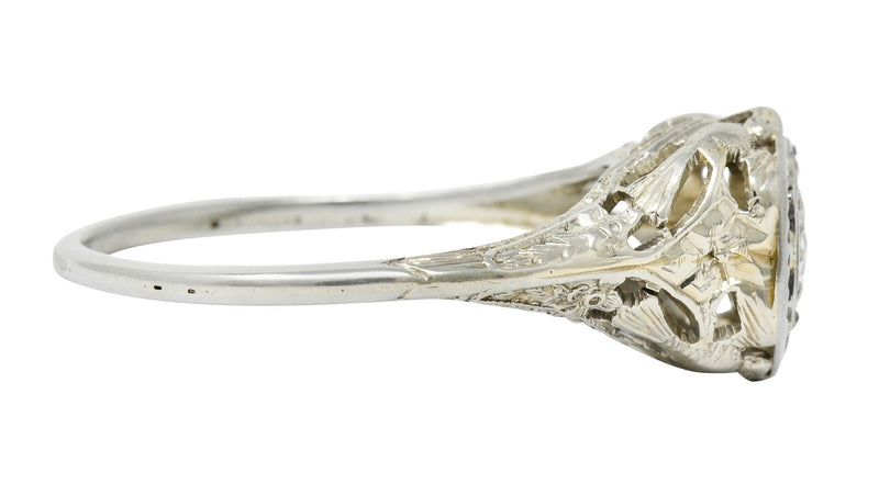 Early Art Deco 0.41 CTW Diamond 18 Karat Gold Lovebird Engagement RingRing - Wilson's Estate Jewelry