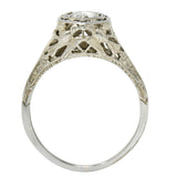 Early Art Deco 0.41 CTW Diamond 18 Karat Gold Lovebird Engagement RingRing - Wilson's Estate Jewelry