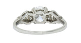 1950's Mid-Century 0.89 CTW Diamond Platinum Buckle Engagement RingRing - Wilson's Estate Jewelry