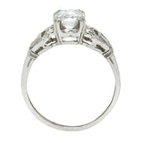 1950's Mid-Century 0.89 CTW Diamond Platinum Buckle Engagement RingRing - Wilson's Estate Jewelry