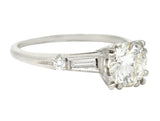 1950's Mid-Century 1.25 CTW Diamond Platinum Vintage Engagement Ring GIA Wilson's Estate Jewelry