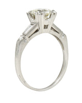 1950's Mid-Century 1.25 CTW Diamond Platinum Vintage Engagement Ring GIA Wilson's Estate Jewelry