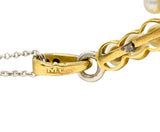 Art Nouveau Brassler Co. Turquoise Diamond 14 Karat Gold Swag NecklaceNecklace - Wilson's Estate Jewelry