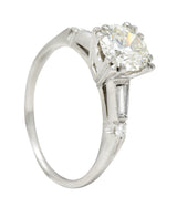 1950's Mid-Century 1.25 CTW Diamond Platinum Vintage Engagement Ring GIA Wilson's Estate Jewelry