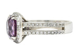 Vintage 4.74 CTW No Heat Spinel Diamond Platinum Cocktail Ring GIARing - Wilson's Estate Jewelry