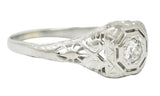 Edwardian Diamond 18 Karat White Gold Engagement RingRing - Wilson's Estate Jewelry