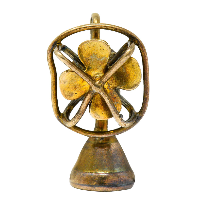 1950's Mid-Century 10 Karat Gold Fan Charmcharm - Wilson's Estate Jewelry