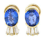 Contemporary 3.32 CTW Tanzanite Diamond 14 Karat Gold EarringsEarrings - Wilson's Estate Jewelry