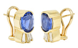 Contemporary 3.32 CTW Tanzanite Diamond 14 Karat Gold EarringsEarrings - Wilson's Estate Jewelry