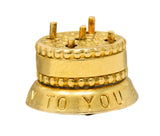 1950's 14 Karat Gold Articulated Candle Birthday Cake Charmcharm - Wilson's Estate Jewelry