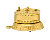 1950's 14 Karat Gold Articulated Candle Birthday Cake Charmcharm - Wilson's Estate Jewelry