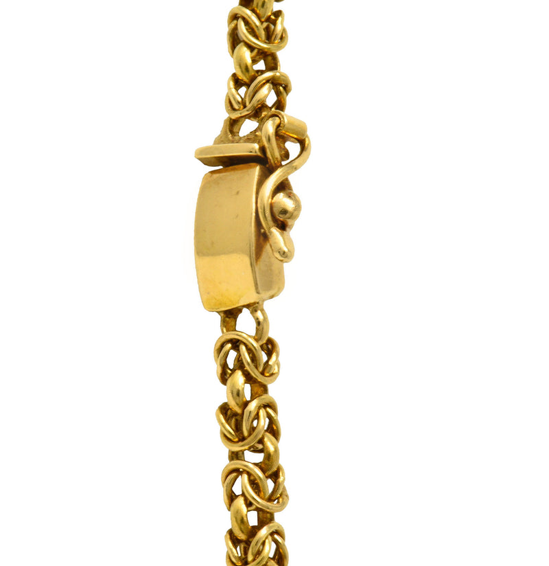 Vintage 18 Karat Gold Byzantine 47 Inch Long Chain NecklaceNecklace - Wilson's Estate Jewelry