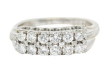 1929 Art Deco 1.00 CTW Diamond 14 Karat White Gold Double Row Band RingRing - Wilson's Estate Jewelry