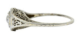 Belais Early Art Deco 0.26 CTW Diamond 18 Karat White Gold Floral Engagement RingRing - Wilson's Estate Jewelry