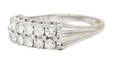1929 Art Deco 1.00 CTW Diamond 14 Karat White Gold Double Row Band RingRing - Wilson's Estate Jewelry