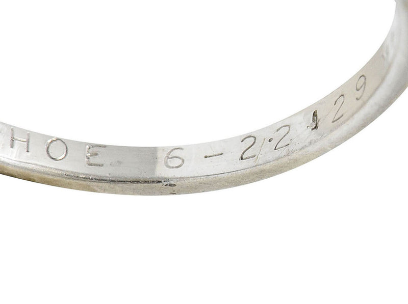 1929 Art Deco 1.00 CTW Diamond 14 Karat White Gold Double Row Band RingRing - Wilson's Estate Jewelry