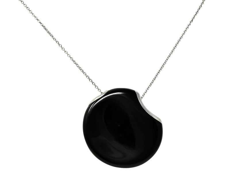 Elsa Peretti Tiffany & Co. Onyx Platinum Touchstone Pendant NecklaceNecklace - Wilson's Estate Jewelry