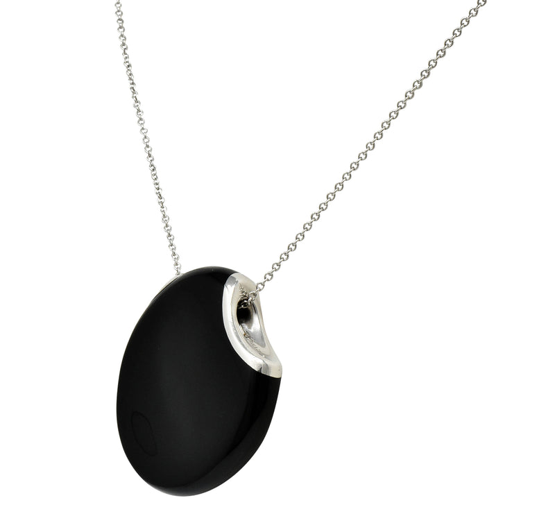 Elsa Peretti Tiffany & Co. Onyx Platinum Touchstone Pendant NecklaceNecklace - Wilson's Estate Jewelry