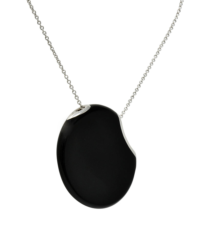 Elsa Peretti Tiffany & Co. Onyx Platinum Touchstone Pendant NecklaceNecklace - Wilson's Estate Jewelry