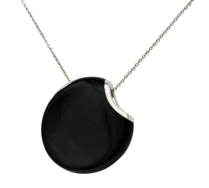 Elsa Peretti Tiffany & Co. Onyx Platinum Touchstone Pendant NecklaceNecklace - Wilson's Estate Jewelry