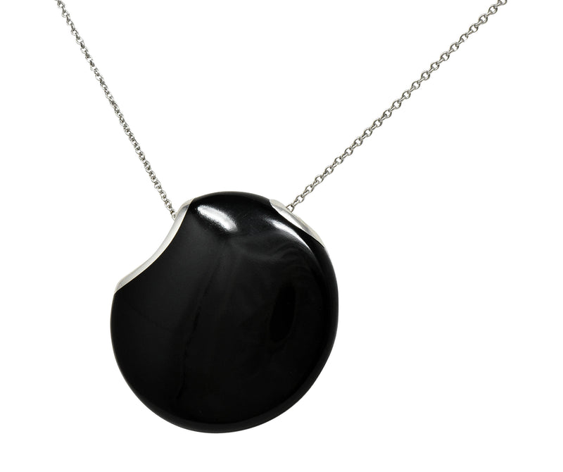 Elsa Peretti Tiffany & Co. Onyx Platinum Touchstone Pendant NecklaceNecklace - Wilson's Estate Jewelry