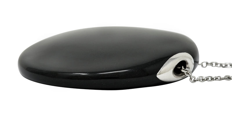 Elsa Peretti Tiffany & Co. Onyx Platinum Touchstone Pendant NecklaceNecklace - Wilson's Estate Jewelry